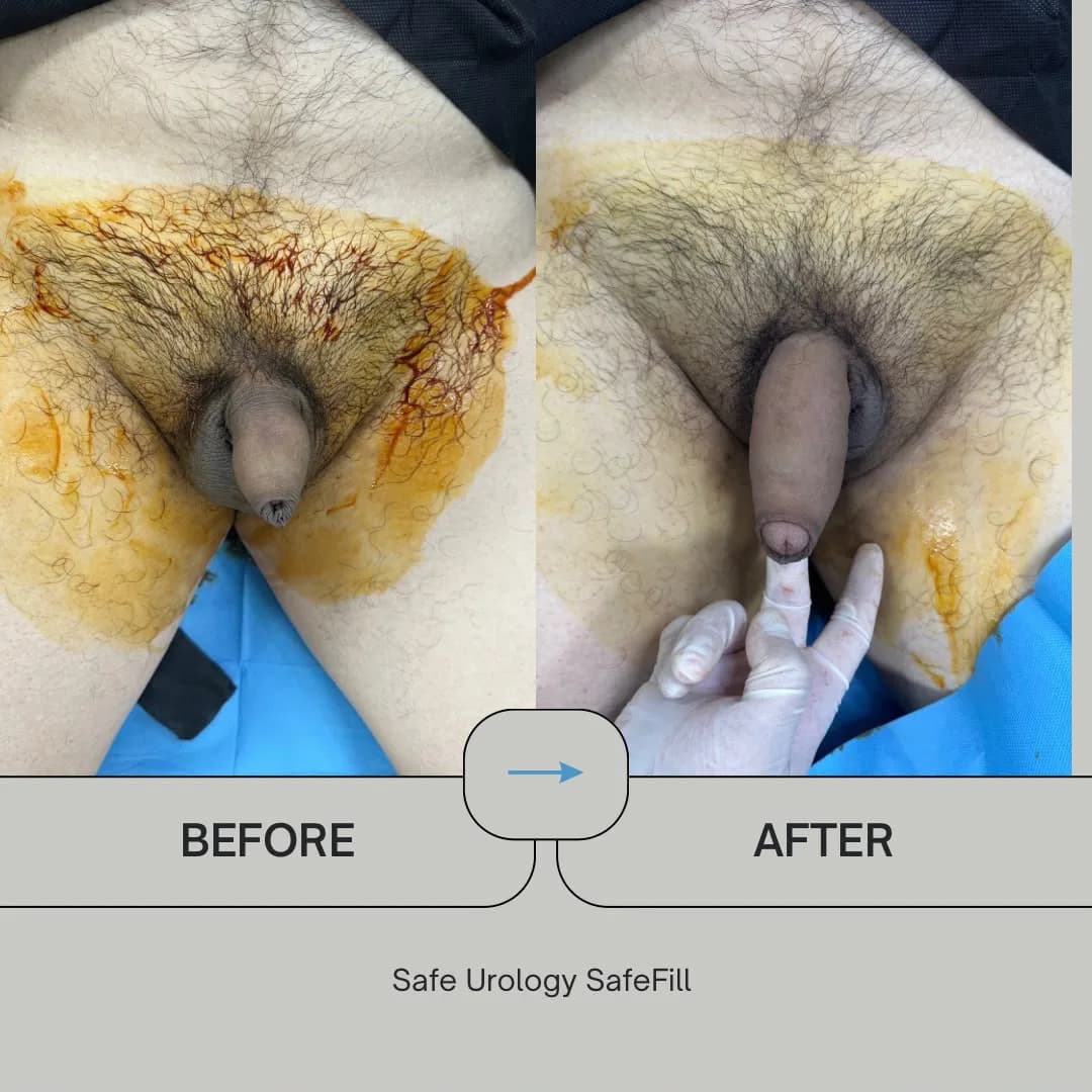 Penile enlargement case 3, before and after